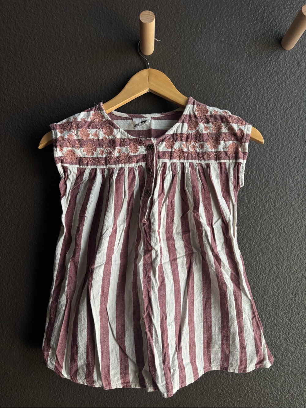 Cotton On Kids Dusty Rose and White Striped Sleeveless Dress